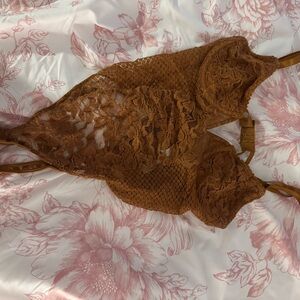 Brown Lace Bodysuit